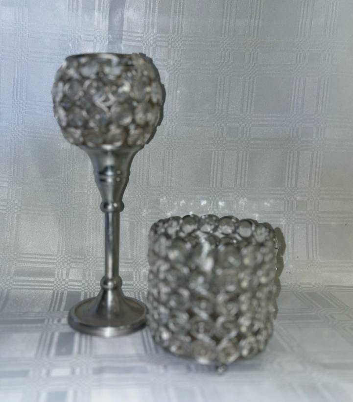 Crystal ball stand & candle holder 