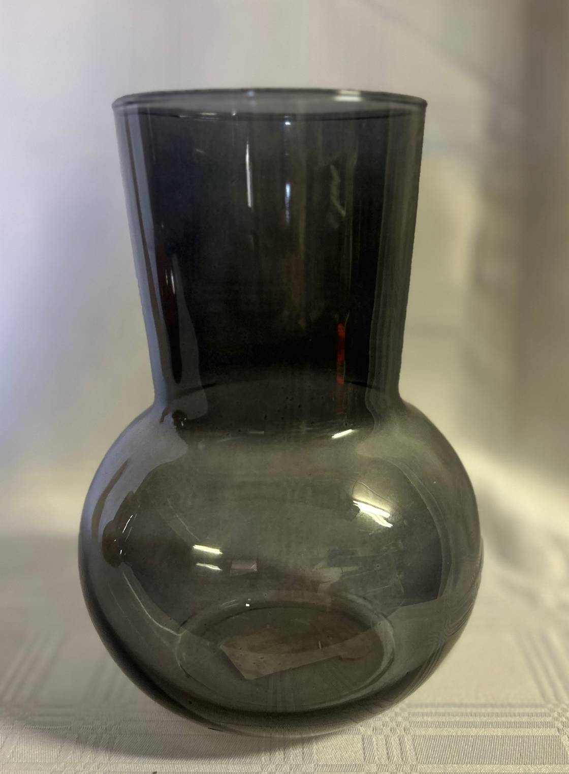 Stained Black Bubble Glass Vase 