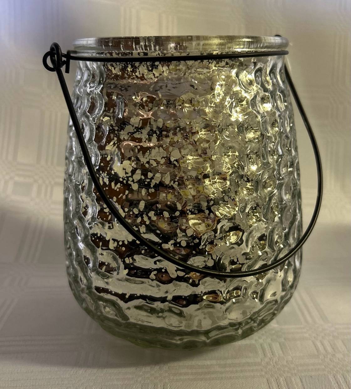 Silver Glass Hanging Vase 