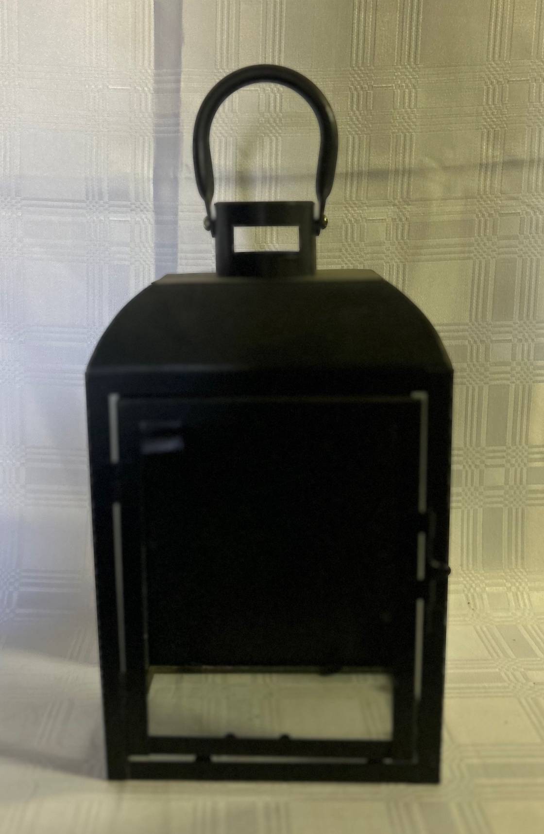 Hanging Black Metal with Glass Lantern - small