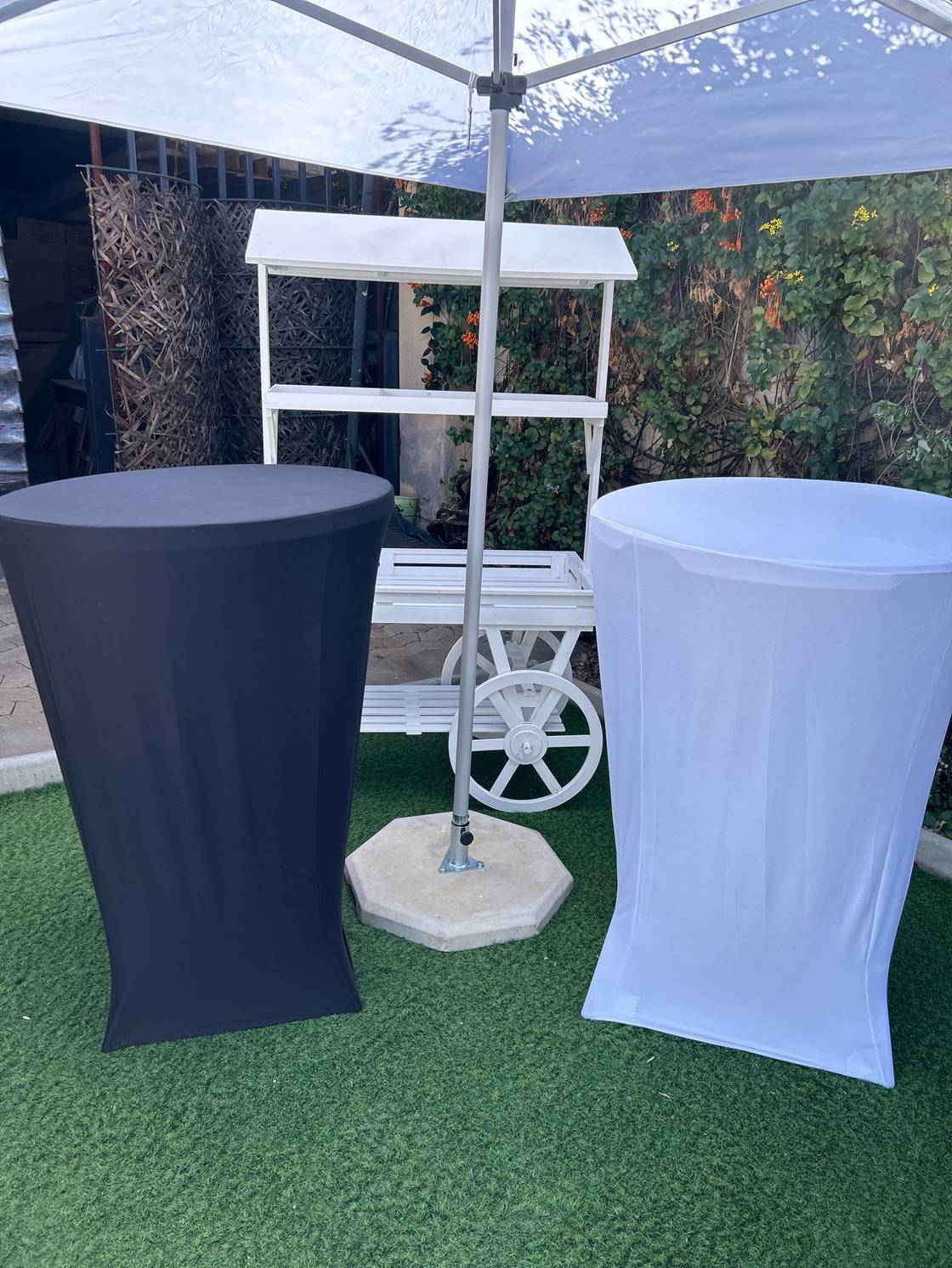 Black & White stretch Cocktail Table Cloths 