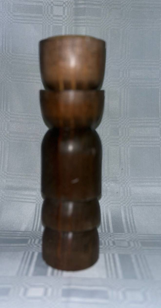 Voitive candlestick Pillar - Darkwood medium 