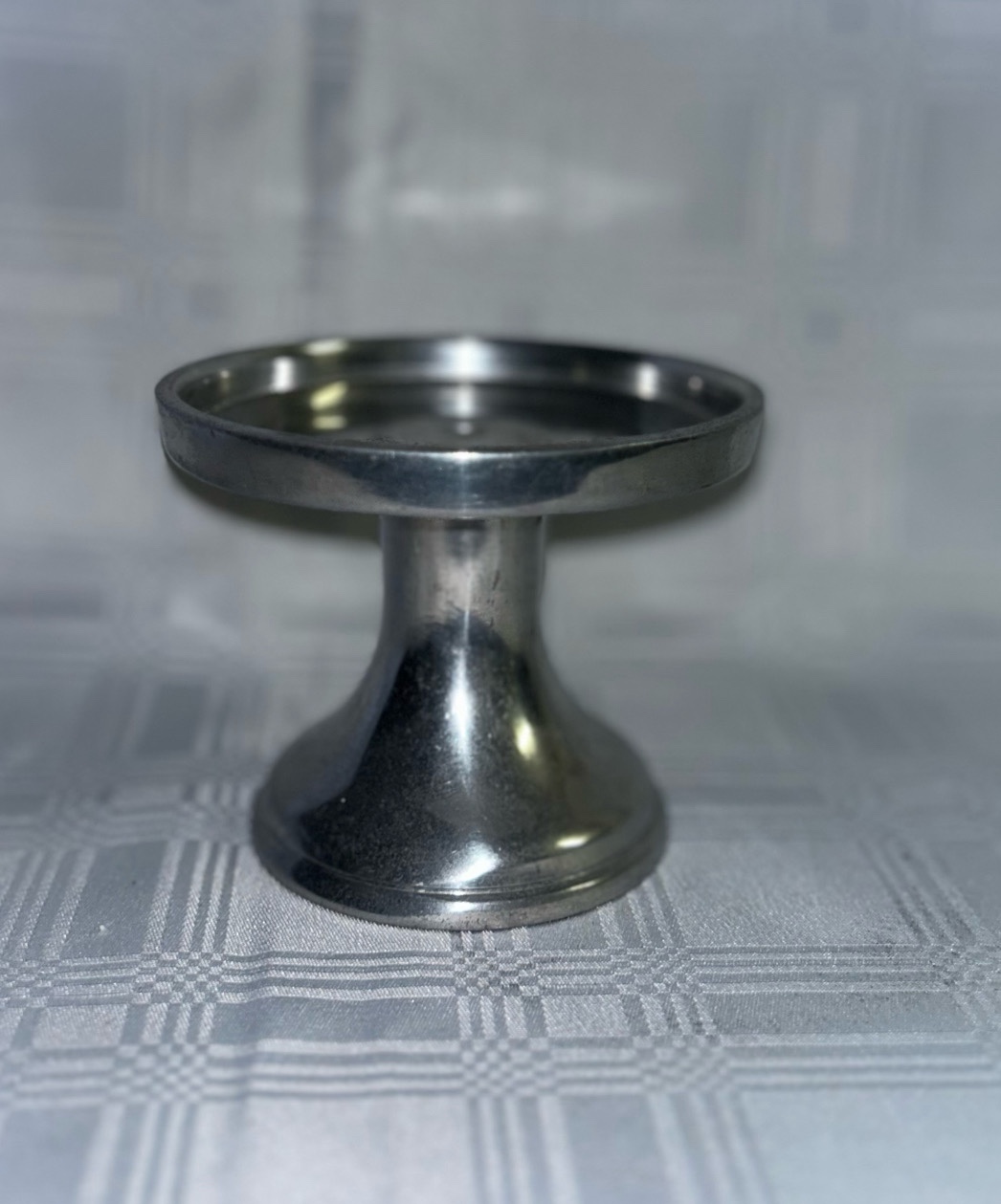 Silver Base Footed Candle Stand 