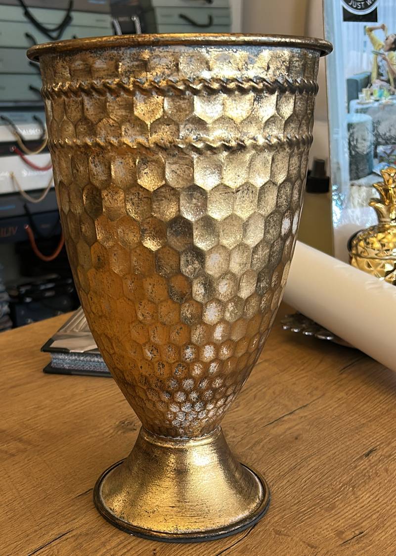 Bubbles gold metal vase 