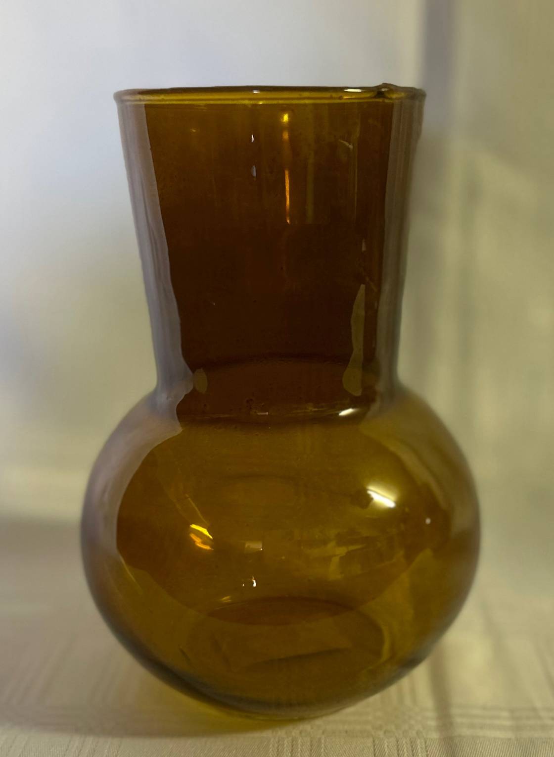Stained Brown Bubble Glass Vase 