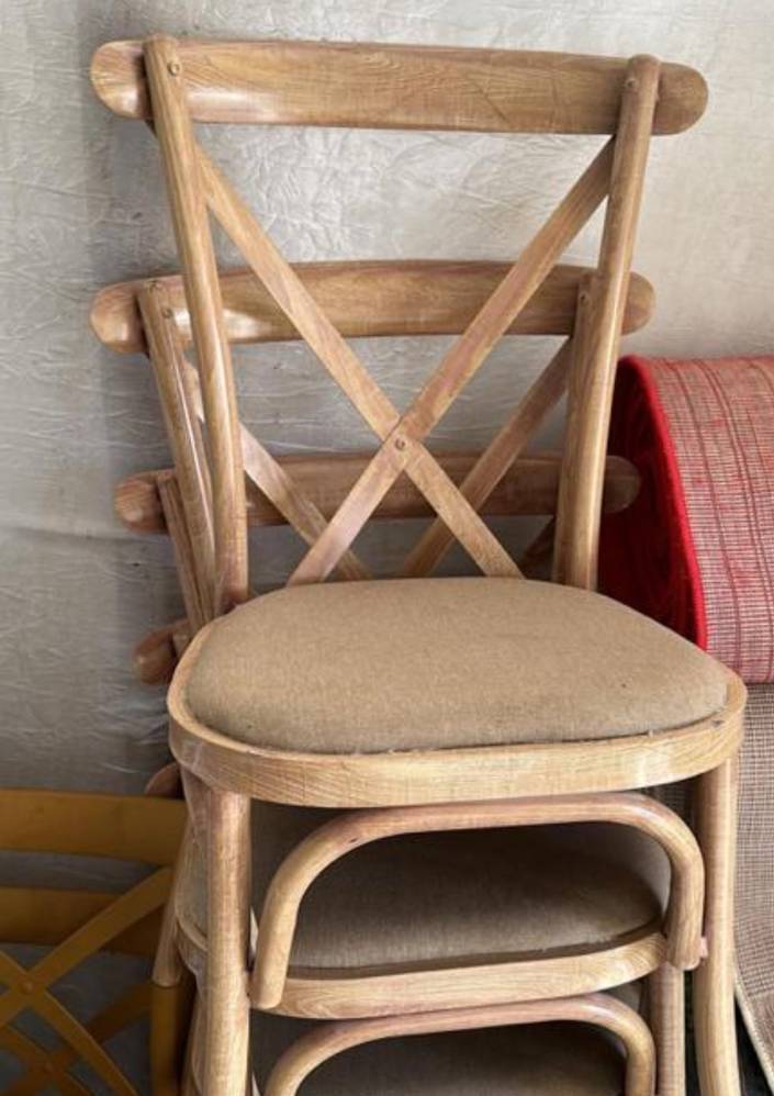 Beige Cross Back Chair 