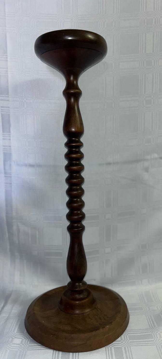 Tall Wooden Bobble Candlestick