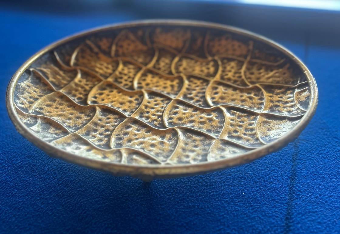 Gold Metal footed Tray 