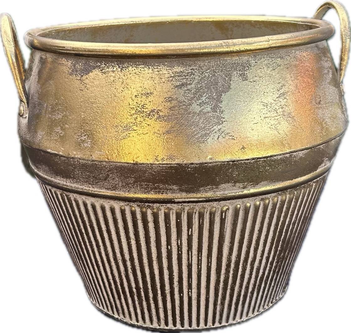 Gold washed Floral Bowl - L 