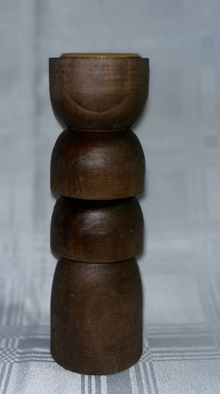 Voitive candlestick Pillar - Darkwood small