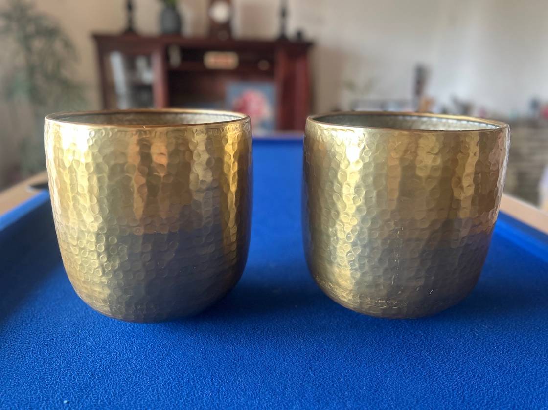 Gold potters - flowers or champers bowls