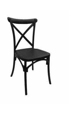 Black Plastic Cross Back Chair 