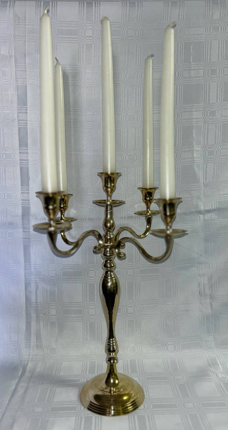 5arm Gold Candelabra - small 