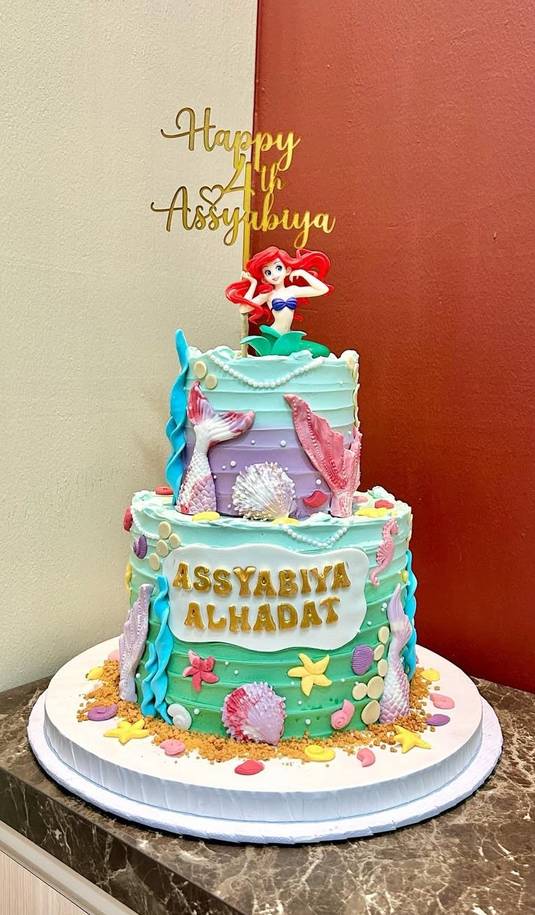 2 Tier - Mermaid Themed Cake