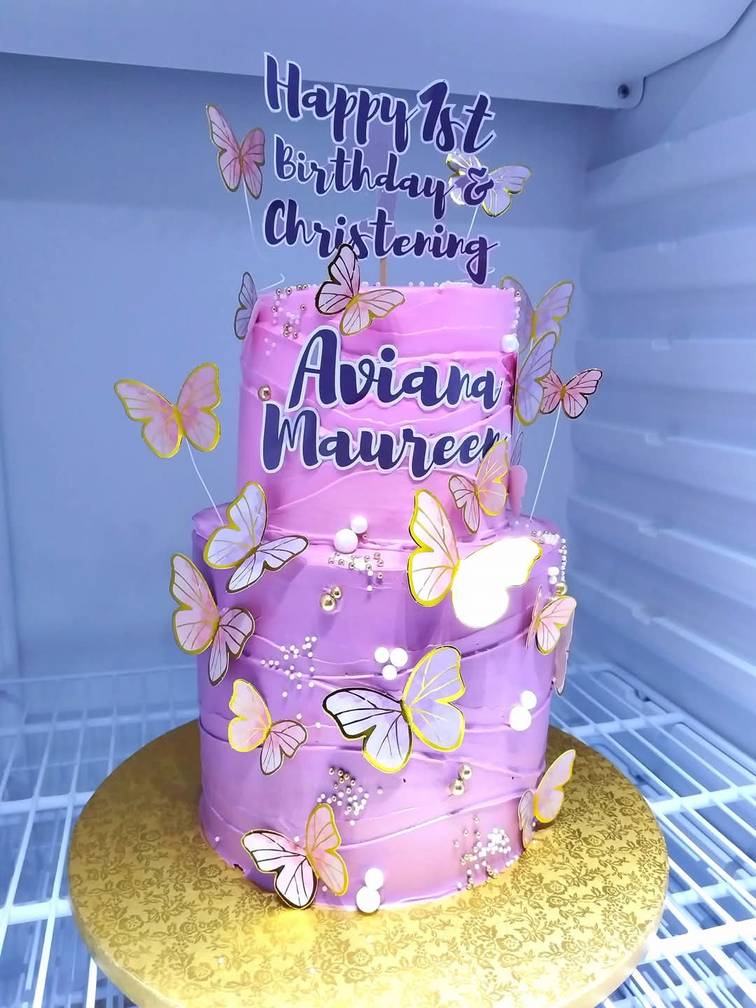 2 Tier - Butterfly Themed Cake