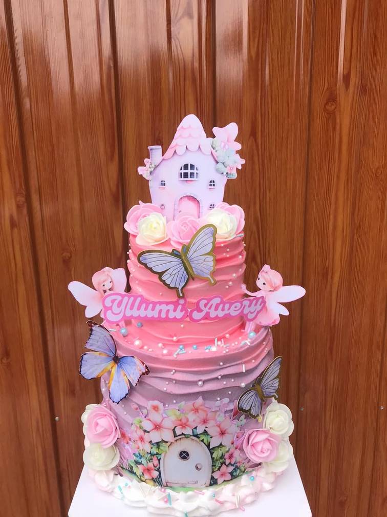 2 Tier - Fairy/Enchanted Garden Themed Cake