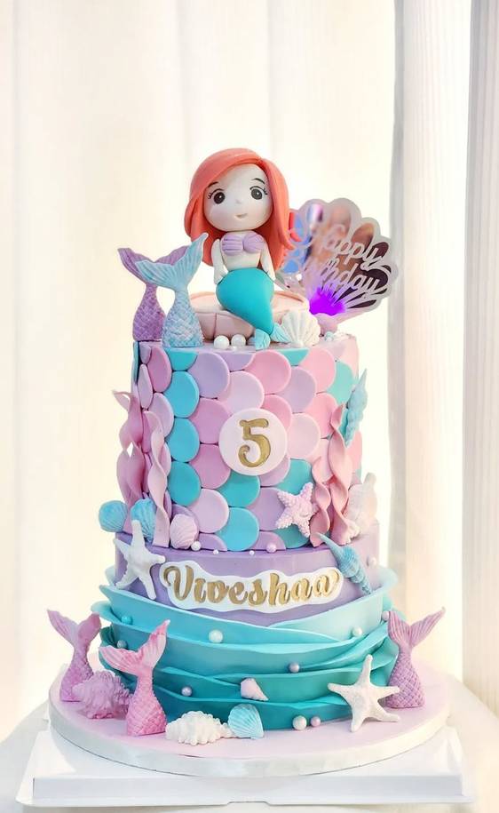 2 Tier - Mermaid Themed Cake