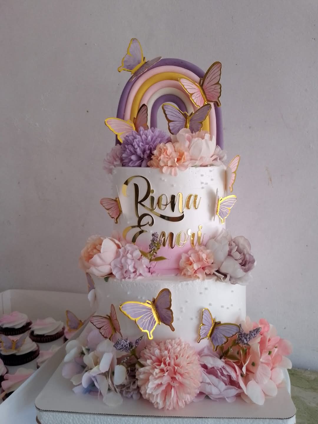 2 Tier - Butterfly Themed Cake