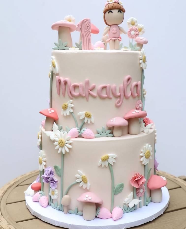 2 Tier - Fairy/Enchanted Garden Themed Cake