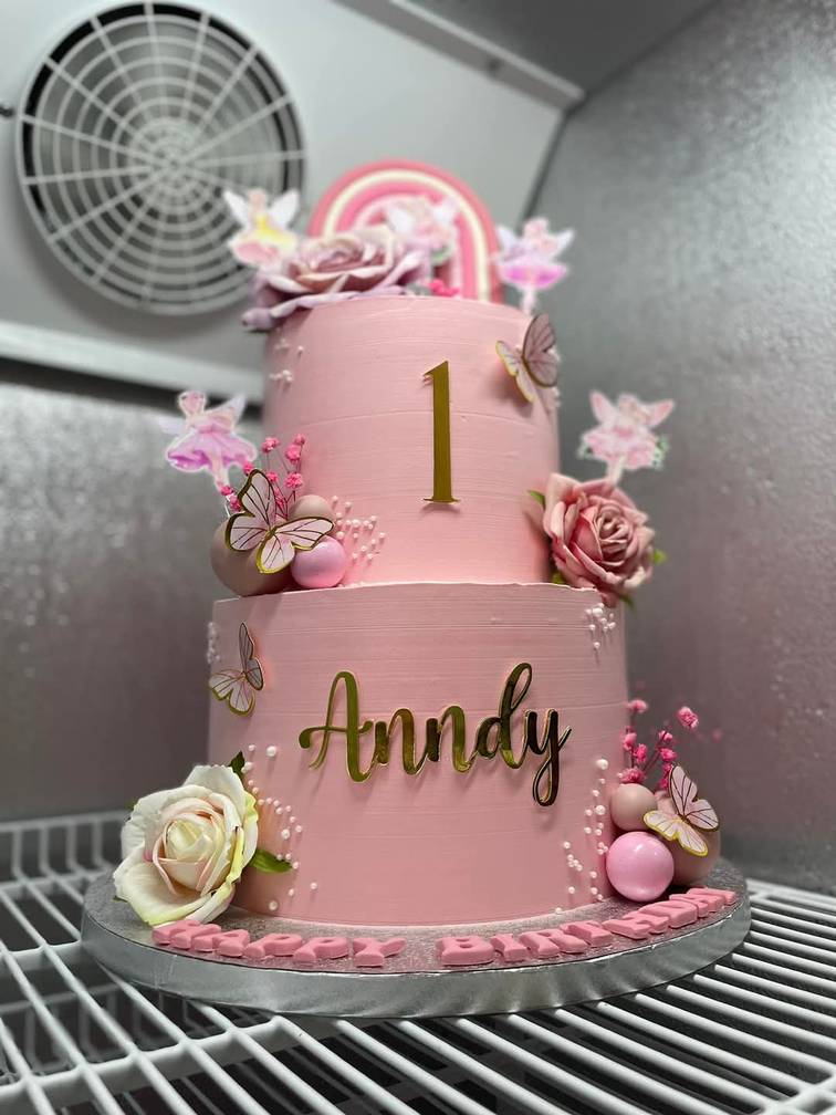 2 Tier - Fairy/Enchanted Garden Themed Cake
