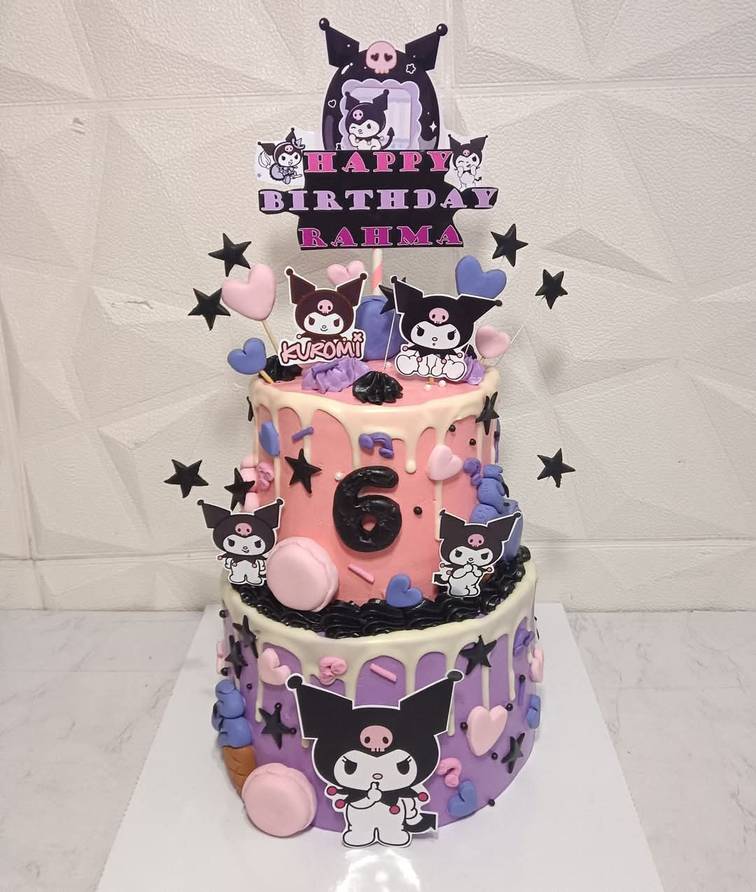 2 Tier - Kuromi Themed Cake 